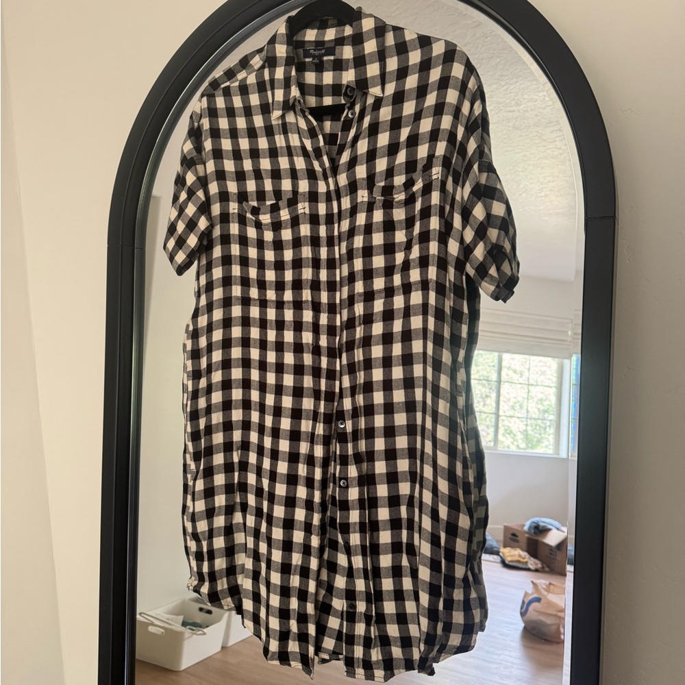 Madewell Black and White Plaid dress